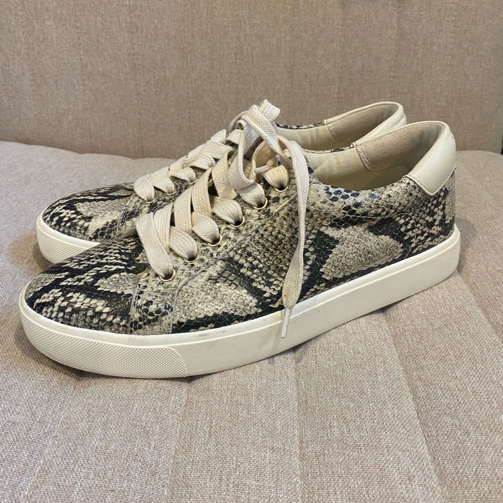 Sam Edelman Ethyl Leather Snake Print Lace-Up Sneakers Women’s 7.5